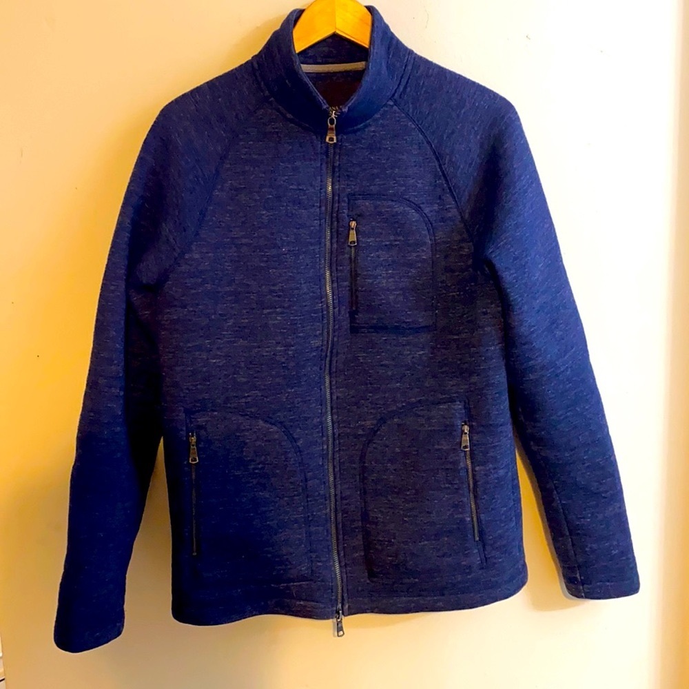 Banana Republic athletic jacket in navy blue with double zipper and pockets, M